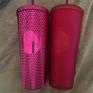 Starbucks Vibrant Pink Textured Tumblers